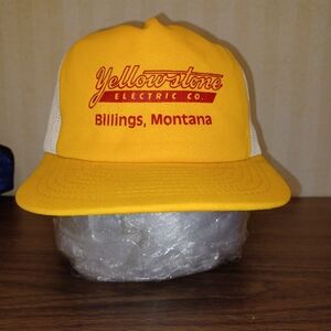 Vintage Yellowstone Electric Co.Mesh Snapback Trucker Hat Cap Billings Montana